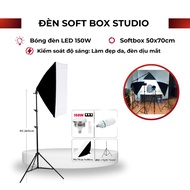 Livestream studio photography light set with 150w softbox bulb 50x70cm