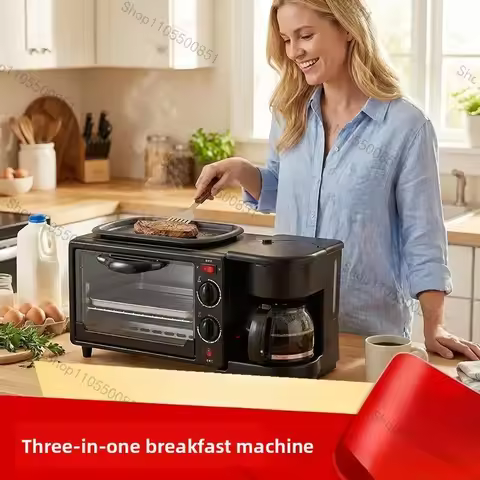 3-in-1 Breakfast Machine Multifunctional Electric Oven Egg Tart Baking Bread Machine Multifunctional