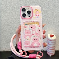 HP Cute Fun Card Holder Strap Casing Oppo Reno 13F 13 5G A16 A60 A53 8Z A76 8T A78 A17K A55 A54 A16K