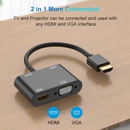 HDMI Splitter HDMI To VGA Adapter Dual HD VGA Splitter Dual Display At Same Time With Audio For Pc L