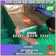 A20 square fish pond tarpaulin size 3x4x1 3x4x75 3x6x1 METER already in square shape fish pond outdo
