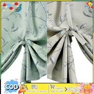 【Ready Stock】Floral Printed Window Curtain Rod Pocket Tie-up Thermal Insulated Darkening Blackout Curtains Drape For Bedroom Living Room