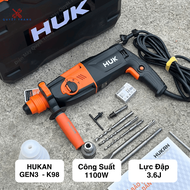 Máy Khoan Bê Tông HUKAN G3- K98 GEN3 – 3 Chức Năng – Công Suất 1100W – Lực Đập 3.6J – Có Mũi Khoan &