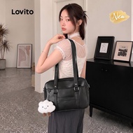 (New Arrival) Lovito Preppy Shoulder Tote Bag Preppy Style Shoulder Tote Bag for Women HOFB125FX007 