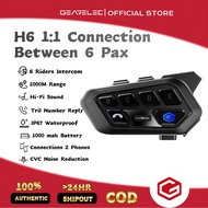 GEARELEC H6 Motocycle Headset Bluetooth Headset Between 2 Riders 1000m Intercom Among 6 riders