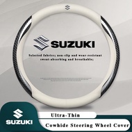 พวงมาลัยหนังระบายอากาศอุปกรณ์เสริมรถยนต์15นิ้ว/38ซม. สำหรับ Suzuki Jimny Ciaz Ertiga Celerio Swift APV VITARA SX4