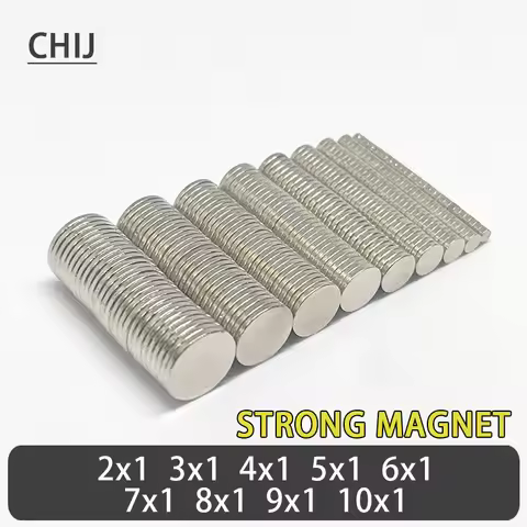Round 2x1,3x1,4x1,5x1,6x1,7x1,8x1,9x1,10x1 Durable Super Strong Magnet N35 Permanent NdFeB Powerful 