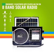 KUKU AM-098UBT-S Solar Rechargeable Radio FM/AM/SW1-6 8 Bands Dual USB Charge for Mobile Phone with Bluetooth Music Player with USB/SD/TF Card Reader with Lighting LED