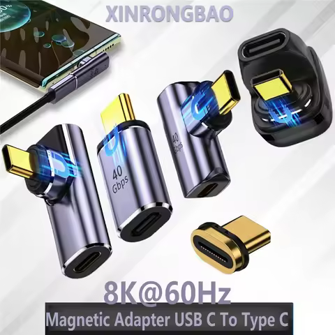 USB Type C Adapter USB4.0 Thunderbolt3 Magnetic Adapter USB C To Type C 40Gbps 100W Fast Charging Ma