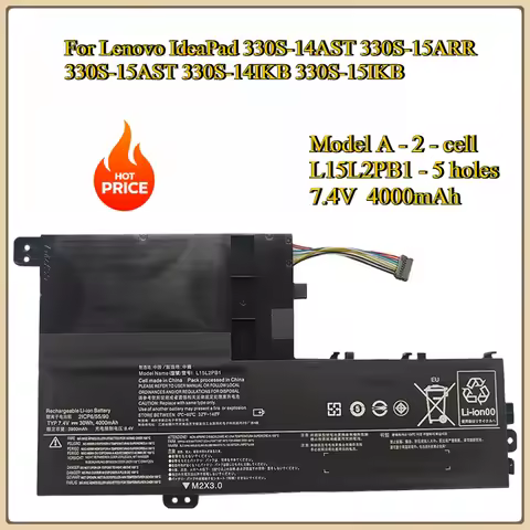 New 7.4V 30Wh L14M2P21 Laptop Replacement Battery For Lenovo IdeaPad 330S-14AST 330S-15ARR 330S-15AS