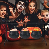 Black Cauldron Cauldron Halloween Decoration Iron Pot Bucket for Decoration Treats Servers Indoor Ou