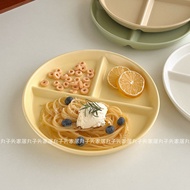 Buns, Korean 211 Special Diet Plate For Fat Reduction, Round Three-grid Ceramic Dining Plate, Househ