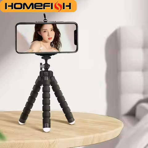 Phone Tripod - Mobile Camera Holder Clip, Smartphone Monopod, Octopus Mini Tripod Stand