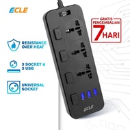 Promo Ecle Power Strip Stop Kontak 3 Power Socket 3 Smart Usb Port