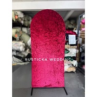 Double Sided Velvet Diamond Arch Backdrop Cover Solid Color Arch Backdrop Stand Arch Elastic Backdro