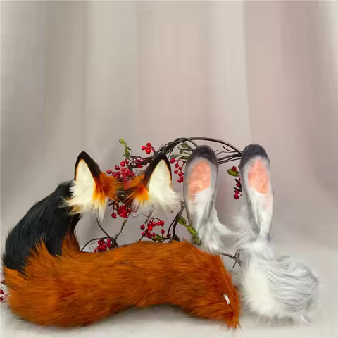 New Hand Made Work Nickes Wilder Judying Hoppses Wolf Wolves Ears Hairhoop Bunny Rabbit Ears Headwea