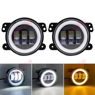 【ร้านไทย】2X 60W Dual สี 4 นิ้ว LED ไฟตัดหมอกไฟตัดหมอกสำหรับ Dodge JEEP 2007 2008 FORD F-150 RANGER Isuzu D-MAX Nissan Navara D40 22 Pathfinder Patrol Toyota Hilux Revo DRL สำหรับรถจักรยานยนต์รถ Angel Eyes