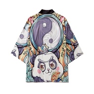 เสื้อเชิ้ตชุดกิโมโนลายแมวยูกาตะสำหรับผู้ชายกิโมโนญี่ปุ่นเสื้ื้อคลุมสไตล์ฮาราจุกุผู้หญิงแบบดั้งเดิม