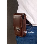 HP Genuine Cow Leather Double / single Slot Men's Waist Cell Phone Wallet