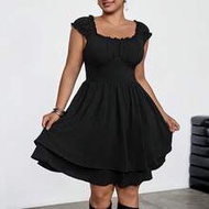 Plus Size Bodycon Skater Dress, Black Summer Summer Outfits For Women Vacation Outfits Women Cowgirl