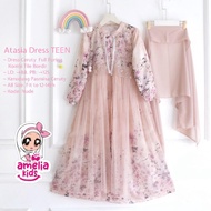 Lebaran terbaru 2025 (COD) Atasia teen kids ORI gamis dress anak usia 10-15th//gamis anak// mika max