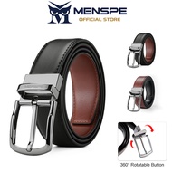 MENSPE  Men Belt Outdoor Simple Belt Pin Buckle Belt Rotating Buckle Second-layer Cowhide Waistband 