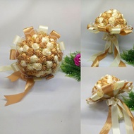 BUKET BUNGA PITA SATIN - BUCKET BUNGA TANGAN PENGANTIN - BOUQUET - WEEDING - WISUDA