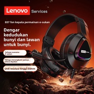 Lenovo E07 Headset Computer Headset USB Large Earmuffs Desktop Notebook Eating Chicken Internet Cafe