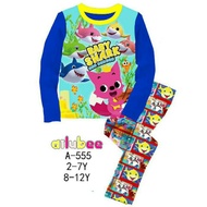 🔥READYSTOCK🔥A555 BABY SHARK KIDS PYJAMAS 1Y 2Y 3Y 4Y 5Y 6Y 7Y 8Y 9Y 10Y 11Y 12