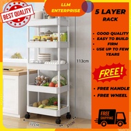 5 Tier Storage Rack with wheel Trolley Ikea trolley Kitchen Trolley Storage Rack Shelf with Wheel 5 