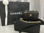 Chanel 23s 黑金長盒子 特別款 愛心鏈包