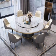 Light Luxury Marble Dining Table and Chair Combination round Table Modern Minimalist Rock Plate round Small Apartment wi