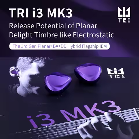 TRI I3 MK3 3rd-Gen Planar+BA+DD Hybrid Flagship Headphones In Ear Monitor High Resolution Earphones 