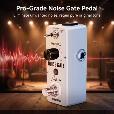 Rowin Noise Gate Pedal Studio Grade Pro White Pure Noise Reduction Suppressor Guitar Effect Alloy Sh