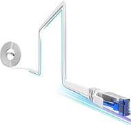 Cat8 Flat Ethernet Cable 50 FT Indoor & Outdoor, Invisable Ultra-Thin Ethernet Cable High Speed 40Gb