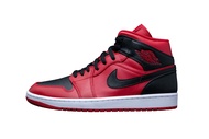 Jordan Nike Air 1 Mid Men's Shoes Black/Fire Red-White DQ8426-060