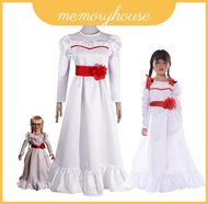 Annabelle Horror Whimsical Doll White Dress Beautiful Fancy Dress For Halloween Events