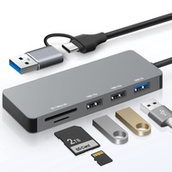 HomePlanet 5-Port USB-A & USB-C Dual Connector Multi-Hub (120cm Cable)