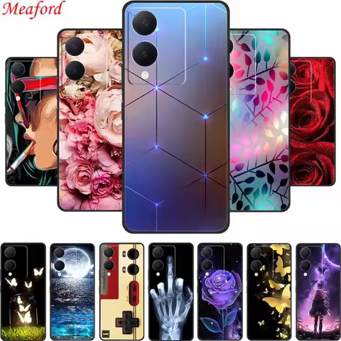 For Vivo Y17s Case Popular Pictures Black Silicone Soft Back Cover Case For Vivo Y17s Phone Case Cov