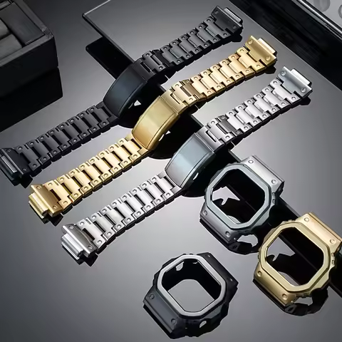 DW-5600 Titanium alloy Watch Strap Case For G-SHOCK 3229 Casio DW5600 GW-B5600 GW-M5610 Modified Tit