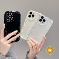 Cute Cream Wave Casing For Samsung Galaxy S25 Ultra S25+ S24 FE A36 A16 A06 M55 M35 F15 M15 A54 5G P