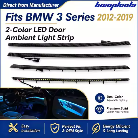 Plug and Play Orange Blue 2-Color 4Pcs Interior Trim LED Door Ambient Light Strip For BMW 3 Series F
