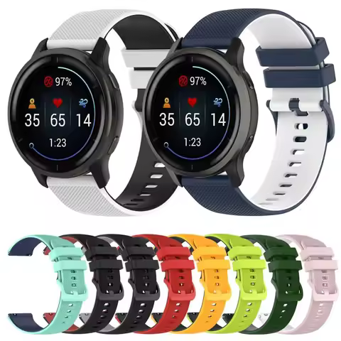 22mm 20mm Silicone Straps For Garmin Forerunner 165 255 245 645 Music 745 158 55/Venu 2 Plus/Vivoact