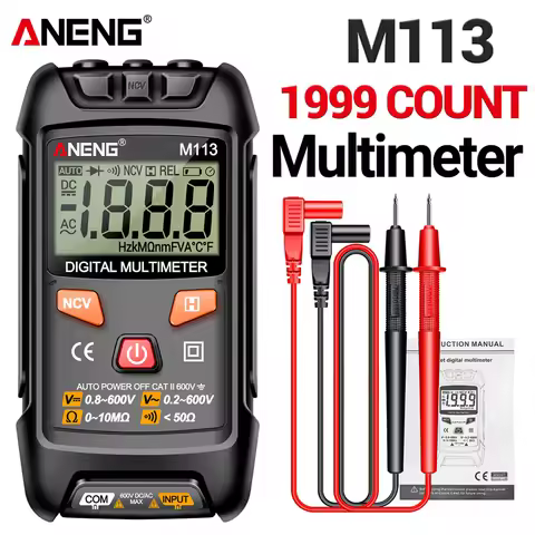 Pocket Portable Multimeter ANENG M113 AC/DC Voltage Meter 1999 Counts Multimetro Ohm Tester 600V Vol