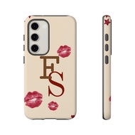 F & S Letters Red lips Cute Phone Case Samsung Galaxy S26 S25 S24 S23 S22 S21 S20FE A14 A15 A16 A23 