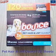 Bounce® Dryer Sheets Pet Hair & Lint Guard Mega Sheet Fresh Scent แผ่นอบผ้า ลดรอยยับ แผ่นใหญ่3X กลิ่