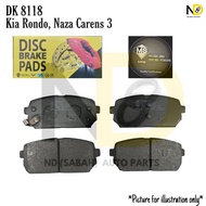 KIA RONDO / NAZA CARENS 3 / NAZA CITRA II DK8118 REAR BRAKE PAD