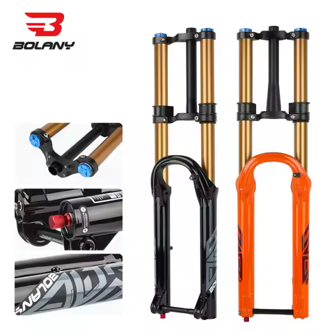 BOLANY Downhill Double Crown MTB Air Fork 36mm Tube 180mm Travel Air Oil Suspension Bike Fork 29 Dam