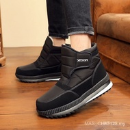 New  Winter Platform Waterproof Anti-Slip Ankle Boots For Man 30% Wool Warm Cotton Shoes Black Shoes