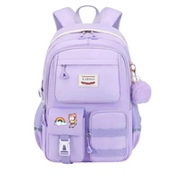 Tas Ransel Sekolah Anak Perempuan GZ NEW ALTO GIRL Premium Waterproof Karakter Pelangi - Warna Viole